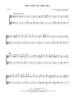 page one of The Fool On The Hill (Flute Duet)