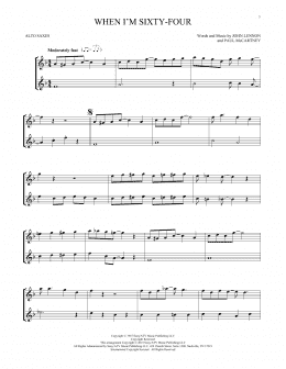 page one of When I'm Sixty-Four (Alto Sax Duet)