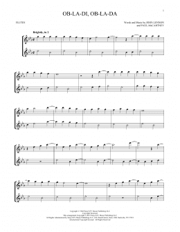 page one of Ob-La-Di, Ob-La-Da (Flute Duet)