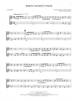 page one of When I'm Sixty-Four (Clarinet Duet)