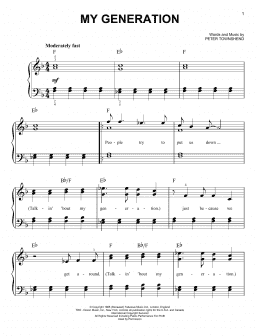 page one of My Generation (Easy Piano)