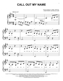 page one of Call Out My Name (Big Note Piano)
