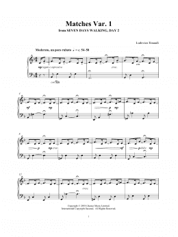 page one of Matches Var. 1 (from Seven Days Walking: Day 2) (Piano Solo)
