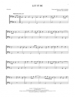 page one of Let It Be (Cello Duet)