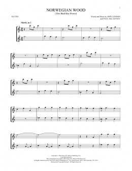 page one of Norwegian Wood (This Bird Has Flown) (Flute Duet)