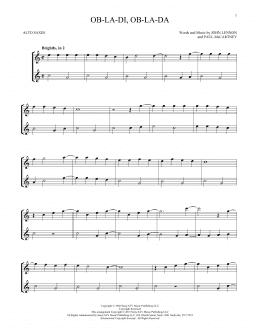 page one of Ob-La-Di, Ob-La-Da (Alto Sax Duet)