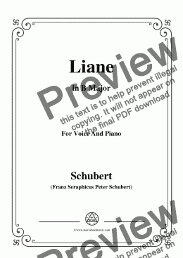 page one of Schubert-Liane,in B Major,for Voice&Piano