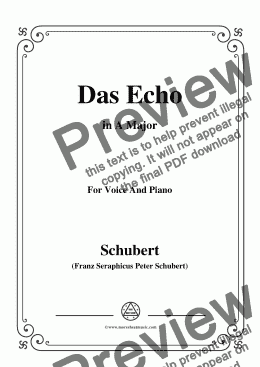 page one of Schubert-Das Echo,Op.136,in A Major,for Voice&Piano