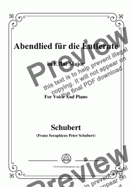 page one of Schubert-Abendlied für die Entfernte,Op.88,in E flat Major,for Voice&Piano