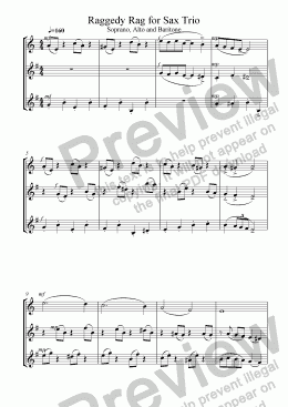 page one of Raggedy Rag, No.7 of Dances for Sax Trio