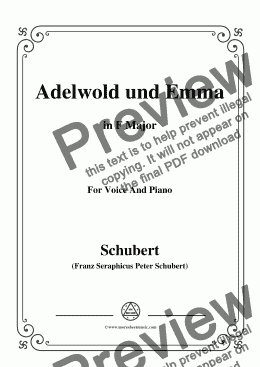 page one of Schubert-Adelwold und Emma,in F Major,for Voice&Piano