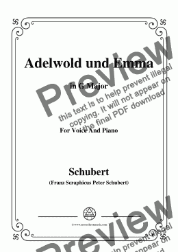 page one of Schubert-Adelwold und Emma,in G Major,for Voice&Piano