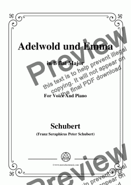 page one of Schubert-Adelwold und Emma,in B flat Major,for Voice&Piano