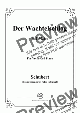 page one of Schubert-Der Wachtelschlag,Op.68,in F Major,for Voice&Piano