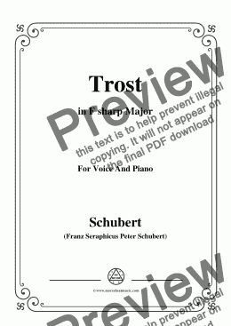 page one of Schubert-Trost,in F sharp Major,for Voice&Piano