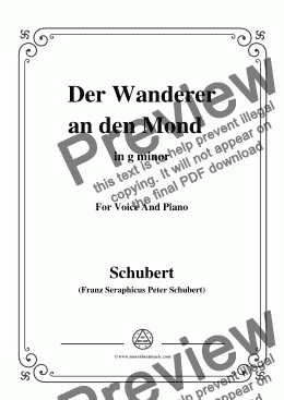 page one of Schubert-Der Wanderer an den Mond,Op.80,in g minor,for Voice&Piano