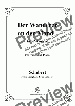 page one of Schubert-Der Wanderer an den Mond,Op.80,in b flat minor,for Voice&Piano