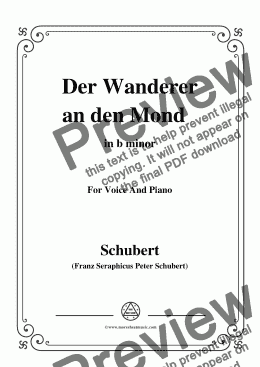 page one of Schubert-Der Wanderer an den Mond,Op.80,in b minor,for Voice&Piano