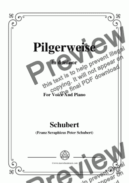 page one of Schubert-Pilgerweise,in d minor,for Voice&Piano