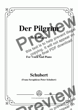 page one of Schubert-Der Pilgrim(Der Pilgrim),Op.37 No.1,in F Major,for Voice&Piano