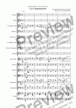 page one of La Cinquantaine for Solo Violin and Orchestra