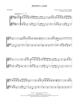 page one of Penny Lane (Trumpet Duet)