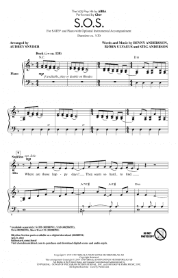 page one of S.O.S. (arr. Audrey Snyder) (SATB Choir)
