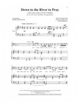 page one of Down to the River to Pray (SAB Choir)