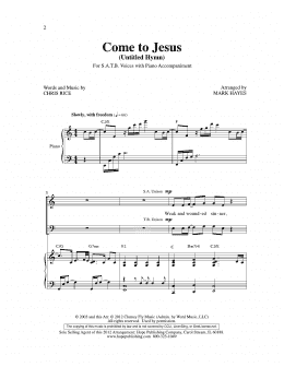 page one of Come to Jesus (Untitled Hymn) (arr. Mark Hayes) (SATB Choir)