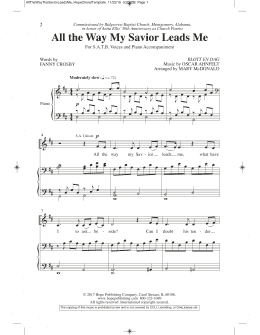 page one of All the Way My Savior Leads Me (SATB Choir)