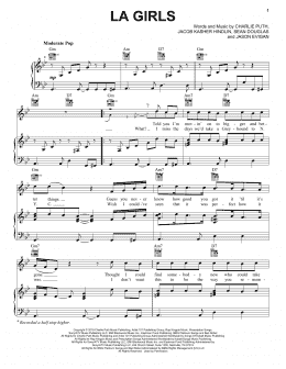 page one of LA Girls (Piano, Vocal & Guitar Chords (Right-Hand Melody))