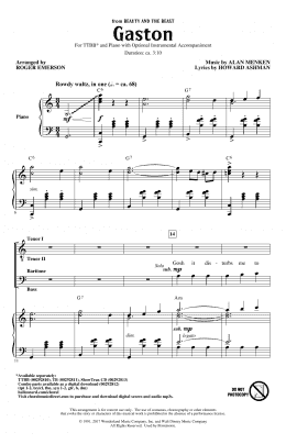 page one of Gaston (from Beauty and The Beast) (arr. Roger Emerson) (TTBB Choir)