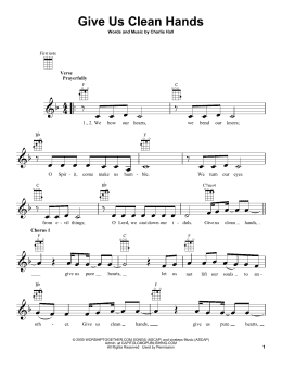 page one of Give Us Clean Hands (Ukulele)