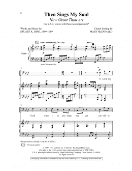 page one of Then Sings My Soul (How Great Thou Art) (arr. Mary McDonald) (SAB Choir)