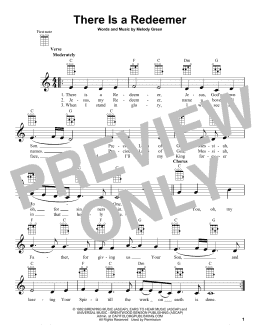 page one of There Is A Redeemer (Ukulele)