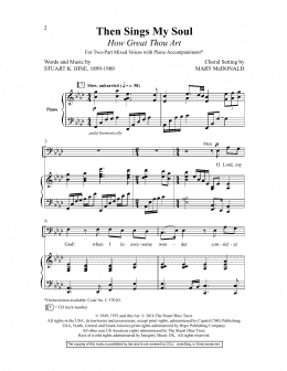 page one of Then Sings My Soul (How Great Thou Art) (arr. Mary McDonald) (2-Part Choir)