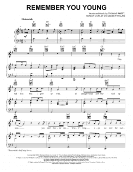 page one of Remember You Young (Piano, Vocal & Guitar Chords (Right-Hand Melody))