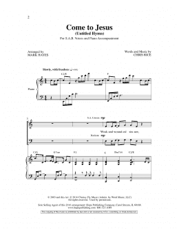 page one of Come to Jesus (Untitled Hymn) (arr. Mark Hayes) (SAB Choir)