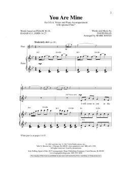 page one of You Are Mine (SSA Choir)