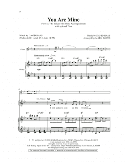 page one of You Are Mine (SATB Choir)