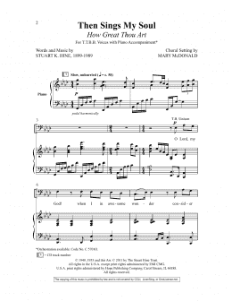 page one of Then Sings My Soul (How Great Thou Art) (arr. Mary McDonald) (TTBB Choir)