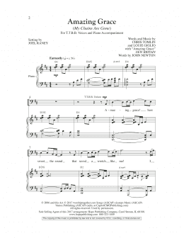 page one of Amazing Grace (My Chains Are Gone) (arr. Joel Raney) (TTBB Choir)