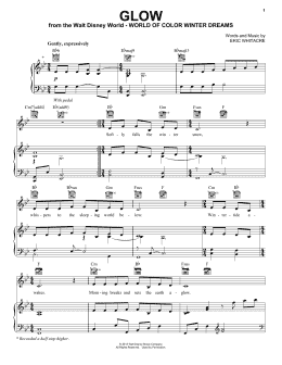 page one of Glow (Piano, Vocal & Guitar Chords (Right-Hand Melody))