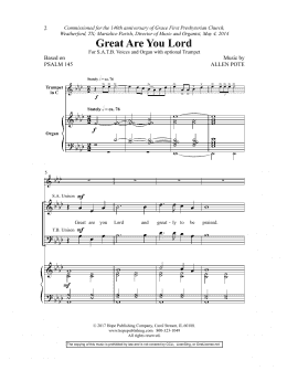 page one of Great Are You Lord (Choir)