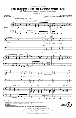 page one of I'm Happy Just To Dance With You (arr. Kirby Shaw) (SAB Choir)