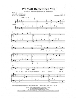 page one of We Will Remember You (SATB Choir)