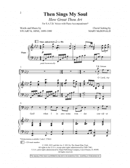 page one of Then Sings My Soul (How Great Thou Art) (arr. Mary McDonald) (SATB Choir)
