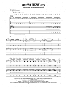 page one of Detroit Rock City (Guitar Tab)