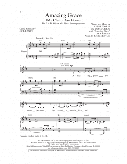 page one of Amazing Grace (My Chains Are Gone) (arr. Joel Raney) (SAB Choir)