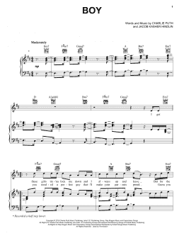page one of Boy (Piano, Vocal & Guitar Chords (Right-Hand Melody))
